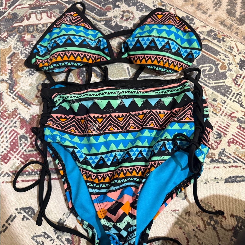 Bikini Nation Tribal Vibes Black Multi colored set